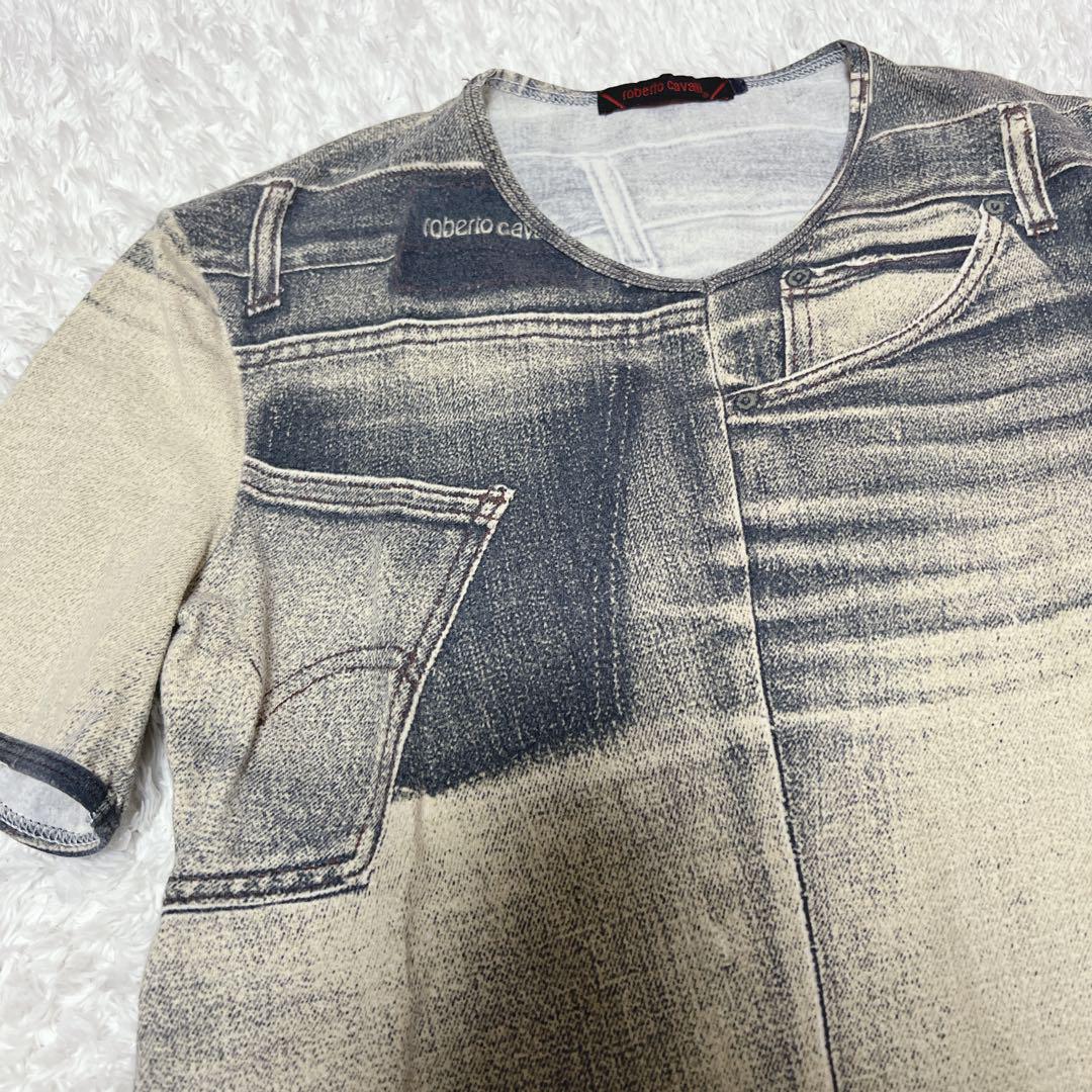 roberto cavalli ロベルトカバッリ　Tシャツ　半袖　デニム roberto cavalli ロベルトカバッリ Tシャツ 半袖 デニム - メルカリ