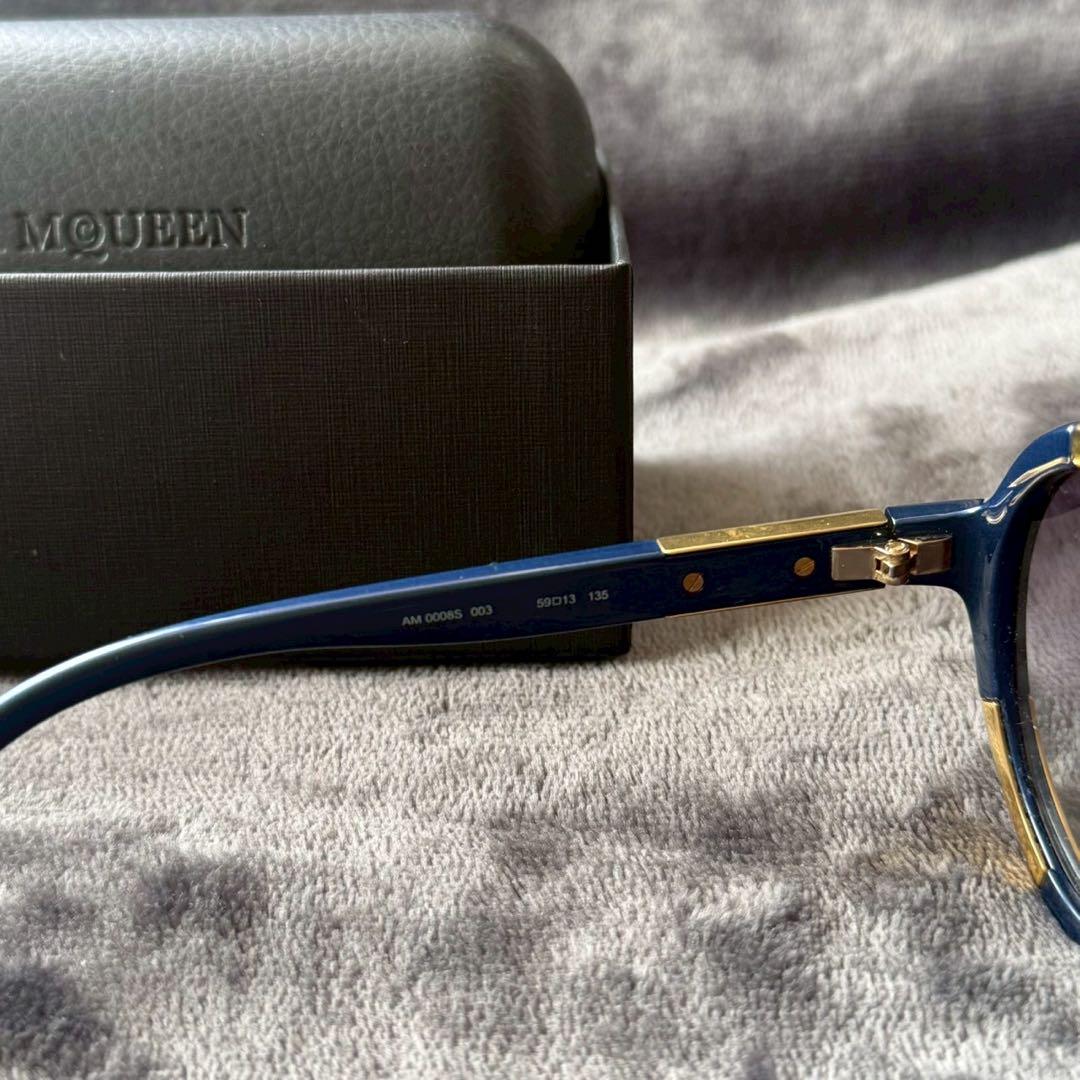 Alexander Mqueen サングラス BLUE×GOLD - メルカリ