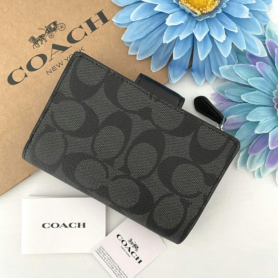 低価最新品 新品 ブラック グレー シグネチャー 折り財布 ertTk-m29691293649 COACH コーチ メンズ 日本製在庫