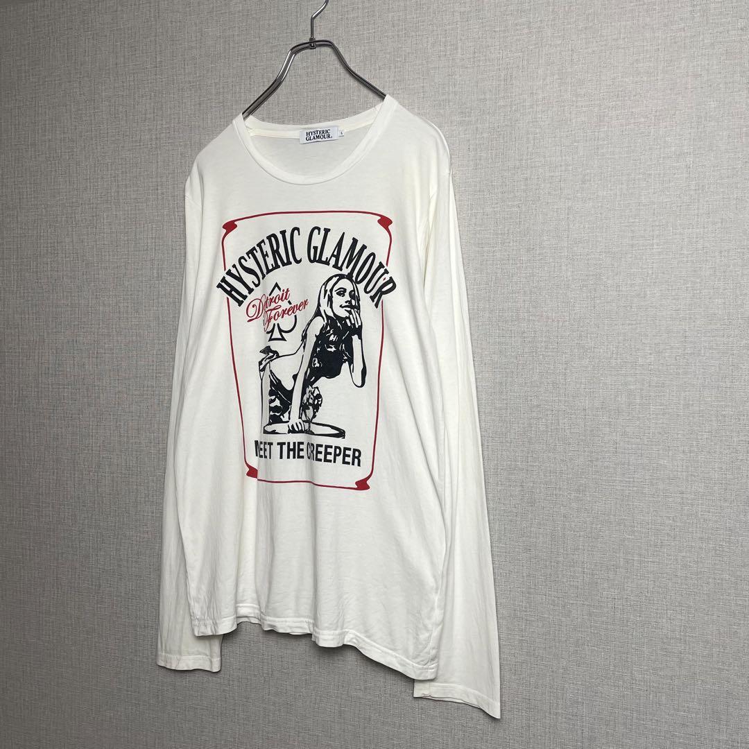 HYSTERIC GLAMOUR プリントロングTシャツ ヒスガール 白