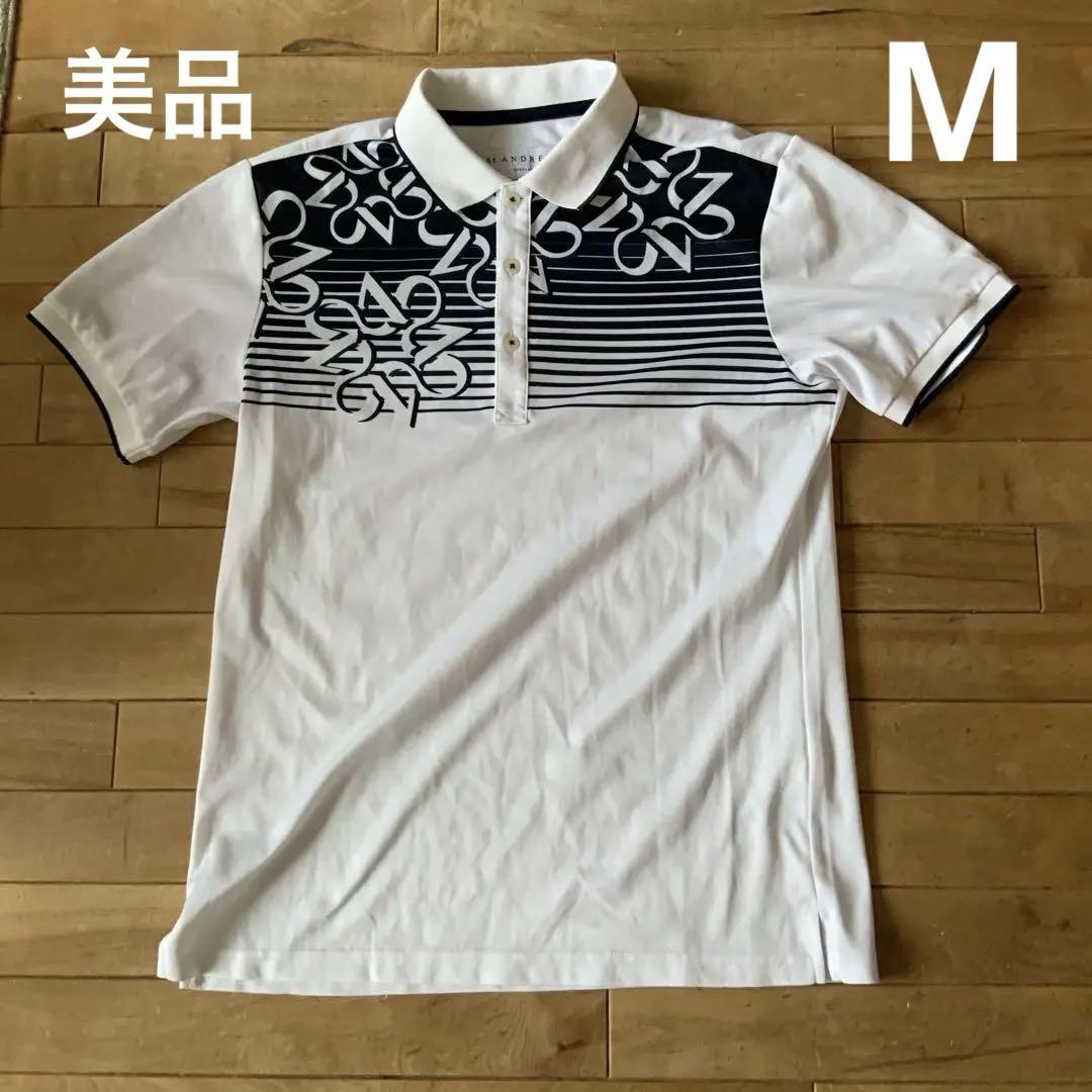 美品 St Andrews ポロシャツ M ホワイト/ネイビー - メルカリ