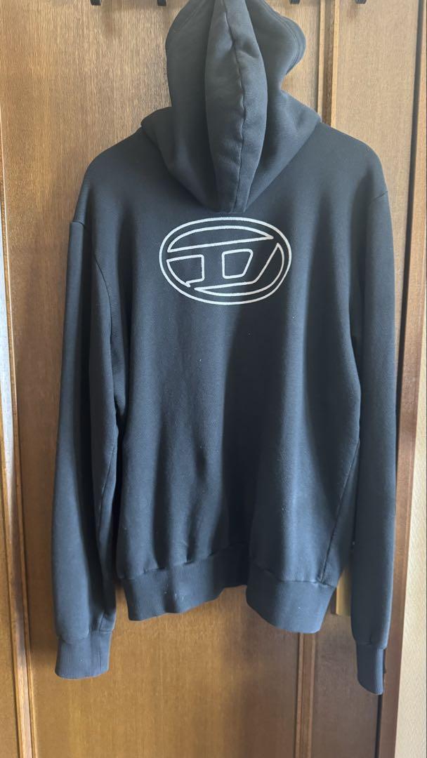 DIESEL 黒 ジップアップパーカー S