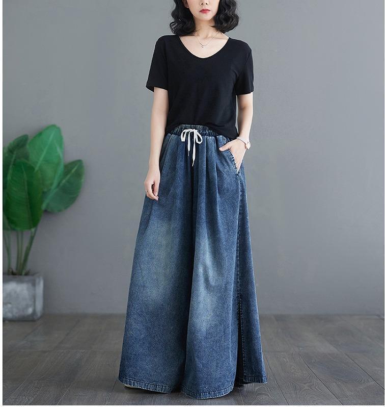 大きいサイズ レディース ガウチョ　パンツ　デニム　春夏 秋 新品 スカーチョ