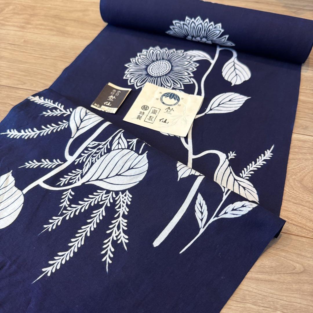 国産品 本染 浴衣反物 コーマ地 未使用品 超美品 注染 竺仙 夏物 型染 着物・浴衣