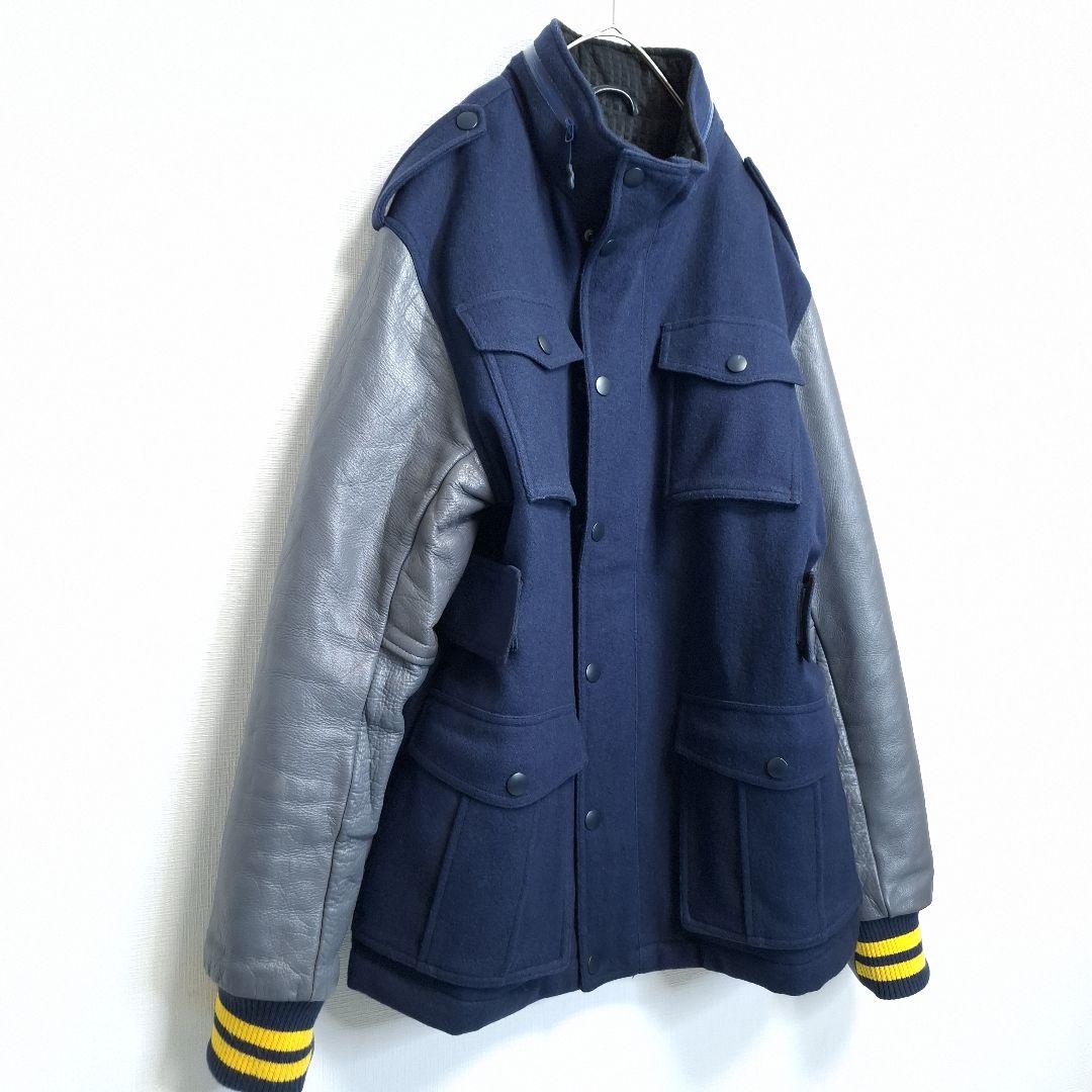 希少/美品】NIKE スタジャン レザー ネイビー×グレー L - メルカリ