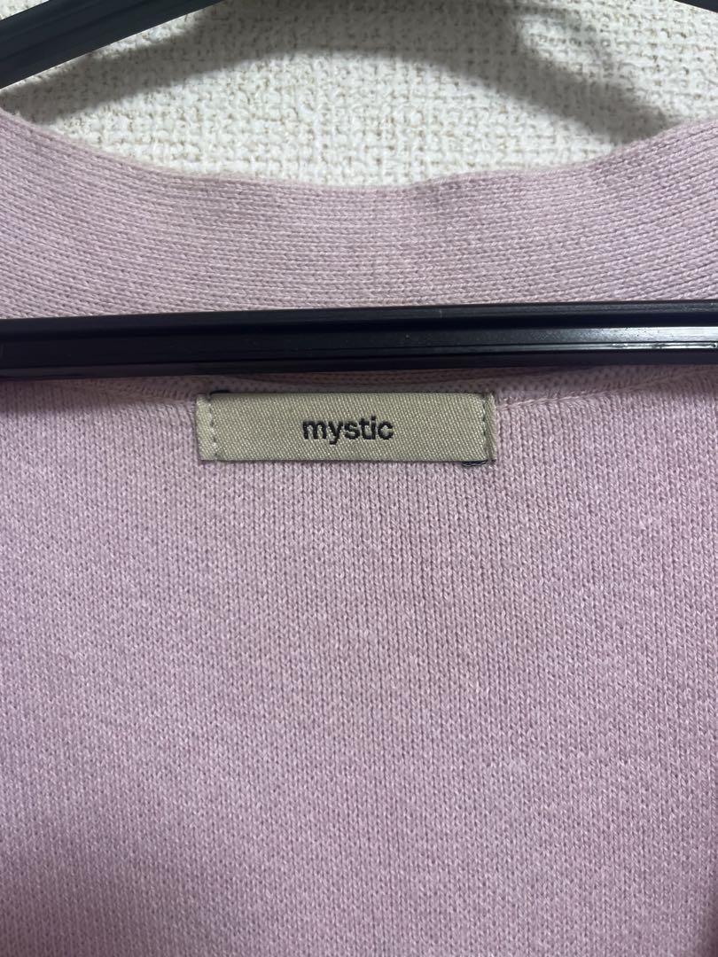 ミスティック mystic エアリーVネックカーディガン ピンク