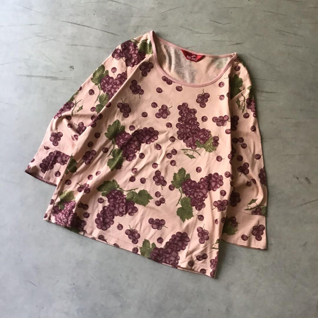 PINKHOUSE ピンクハウス　カットソー　ロンT ぶどう柄　ピンク