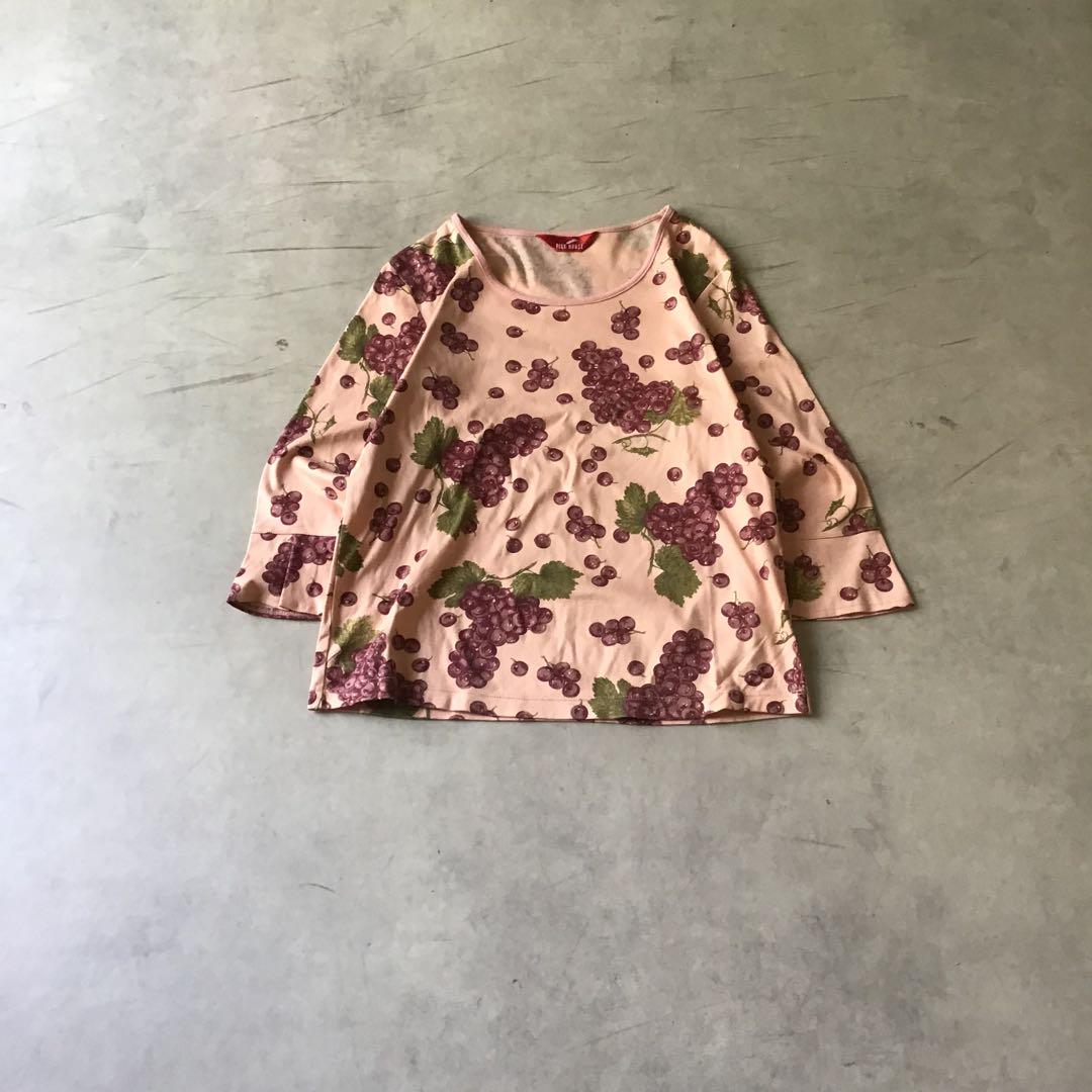 PINKHOUSE ピンクハウス　カットソー　ロンT ぶどう柄　ピンク