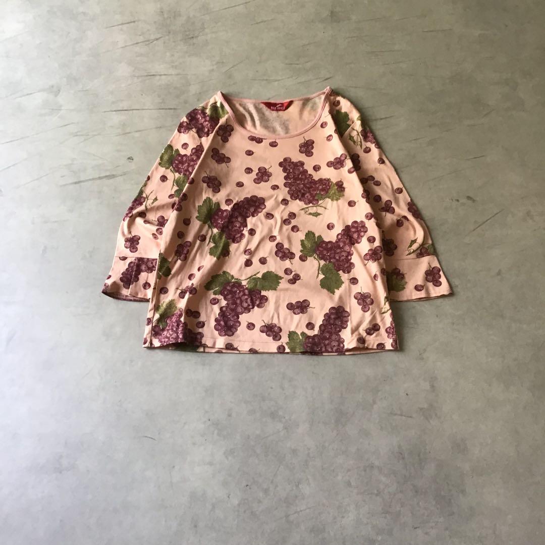 PINKHOUSE ピンクハウス　カットソー　ロンT ぶどう柄　ピンク