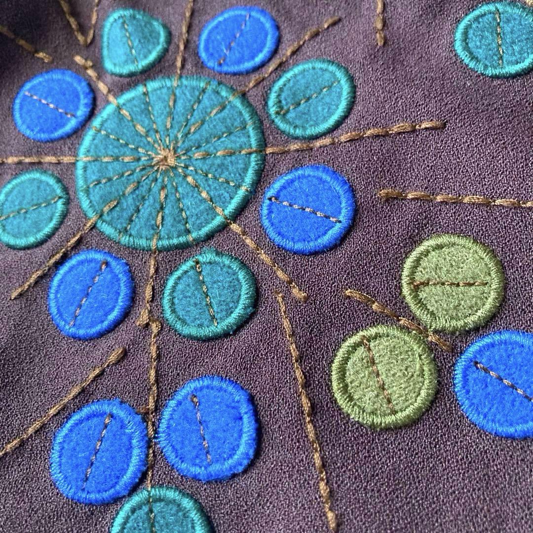 アカネ あむう akane セットアップ 長袖 ワンピース ブラウン 刺繍 アカネ あむう akane セットアップ 長袖 ワンピース ブラウン