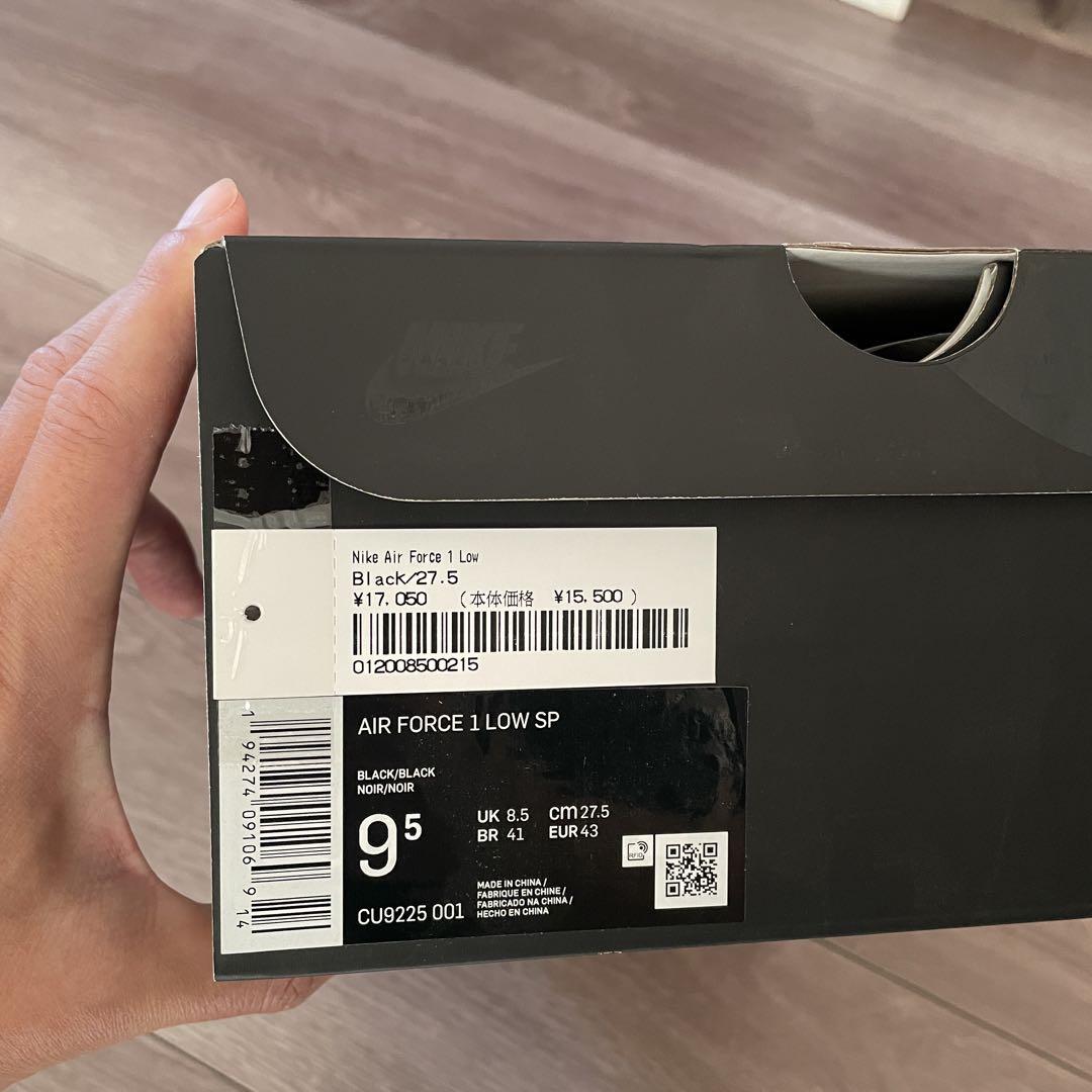新品 Supreme NIKE AIR FORCE 1 黒 27.5cm 画像7
