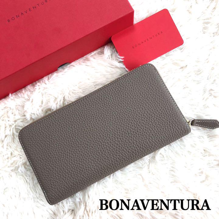 モカ様専用】極美品ボナベンチュラ 長財布 シュリンクレザー ラウンド