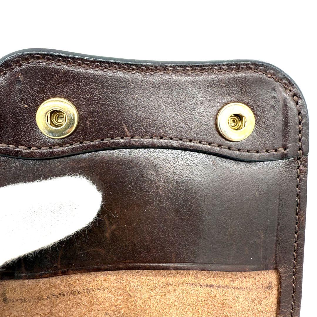 ★良品★WILDSWANS パーム クロコダイル ２つ折り財布 王冠ロゴ チョコ