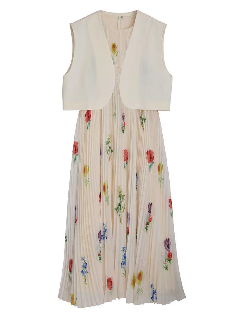 ワンピース AMERI EMMA VEST SET PLEATS DRESS
