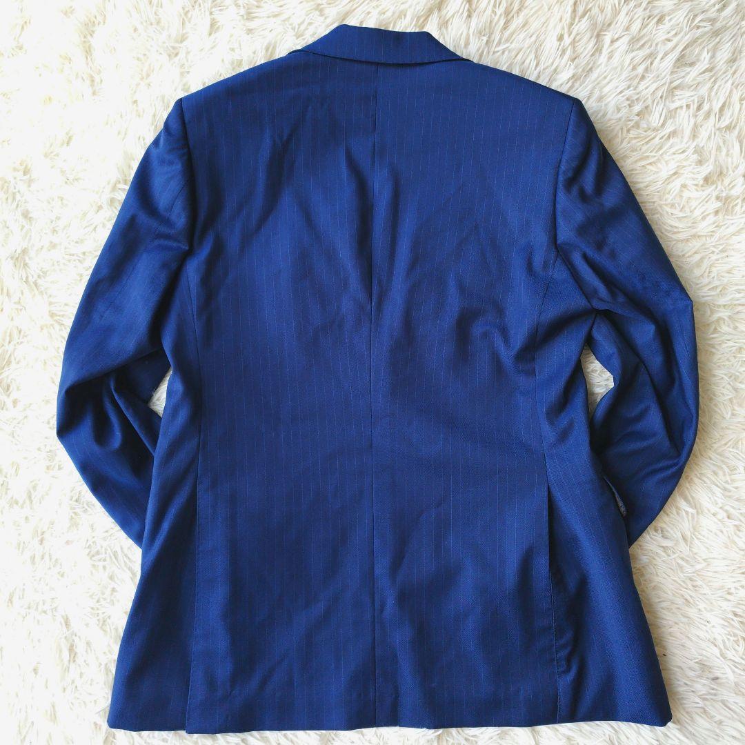 高級✨美品　セットアップ　イタリア製生地マルラーネ　ストレッチ　青　L相当