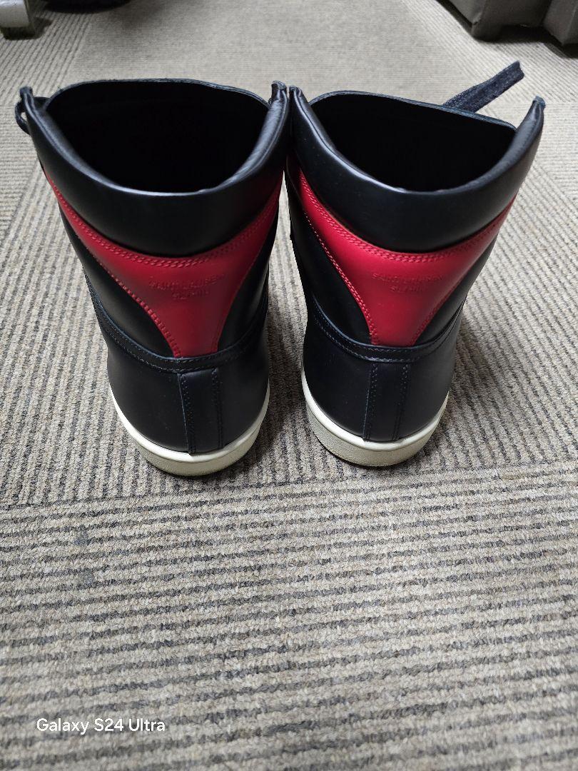 SAINT LAURENT ブラック/レッド ハイカットスニーカー