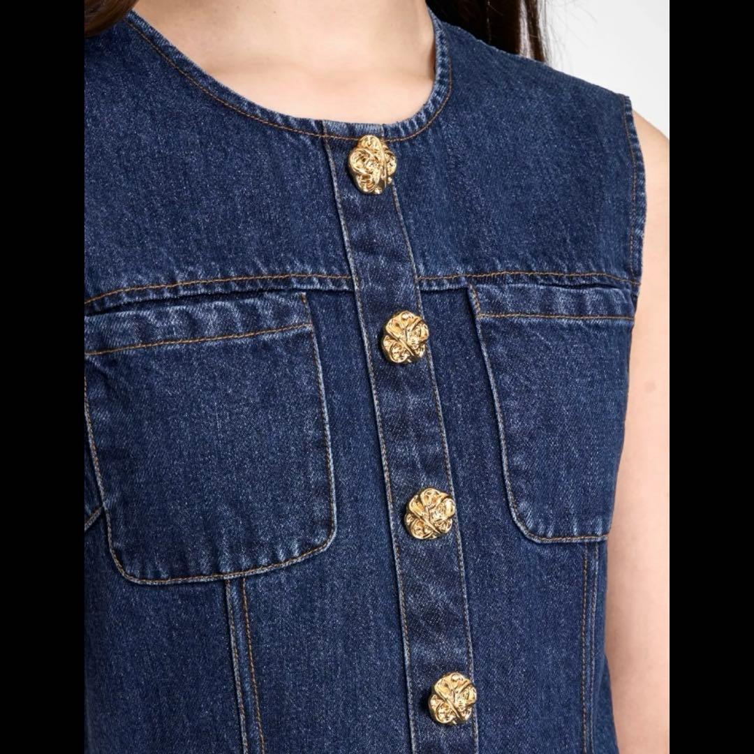 新品】SaturdayClub Aライン ボタフロント デニムワンピース 新品】SaturdayClub Aライン ボタフロント デニムワンピース