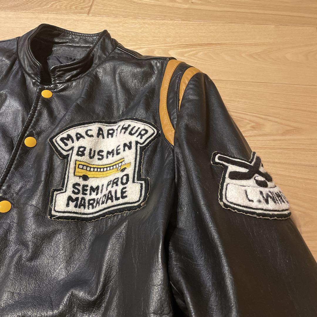 カナダ製 ワッペン レザー ライダース ジャケット スーベニア