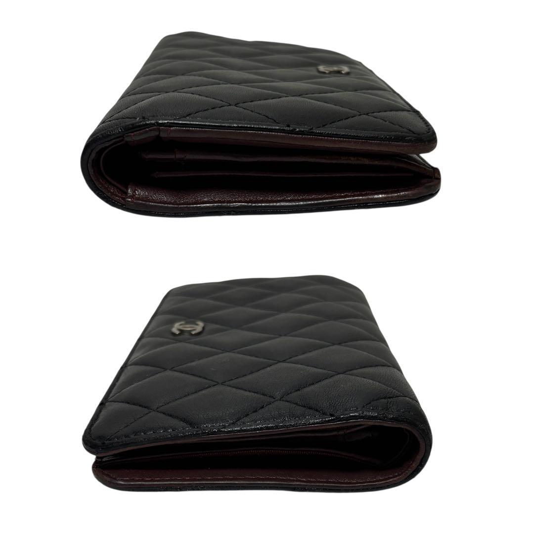 CHANEL シャネル ラムスキン マトラッセ 二つ折り長財布