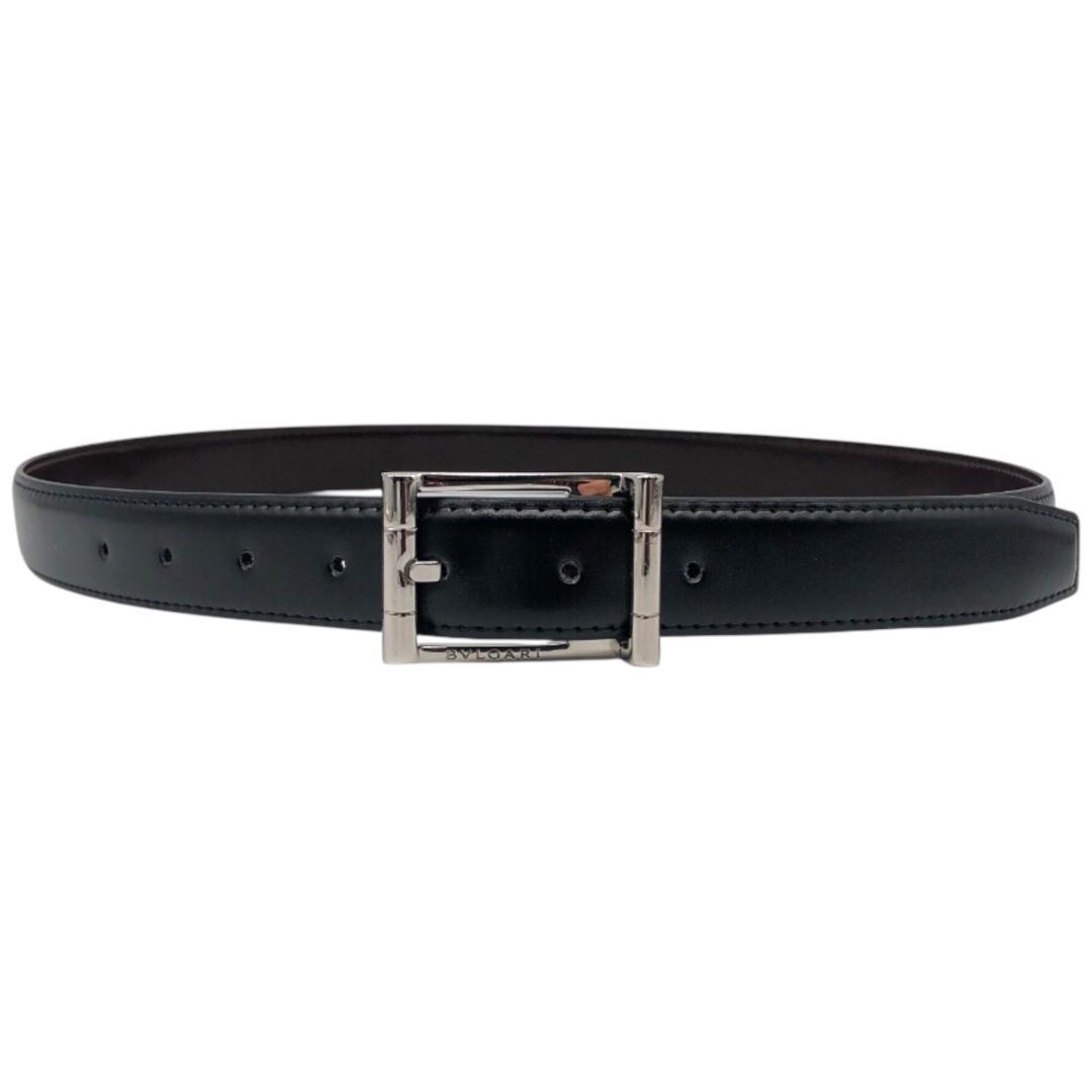 【美品】BVLGARI ブルガリ バックル ベルト付き シルバー ブラック
