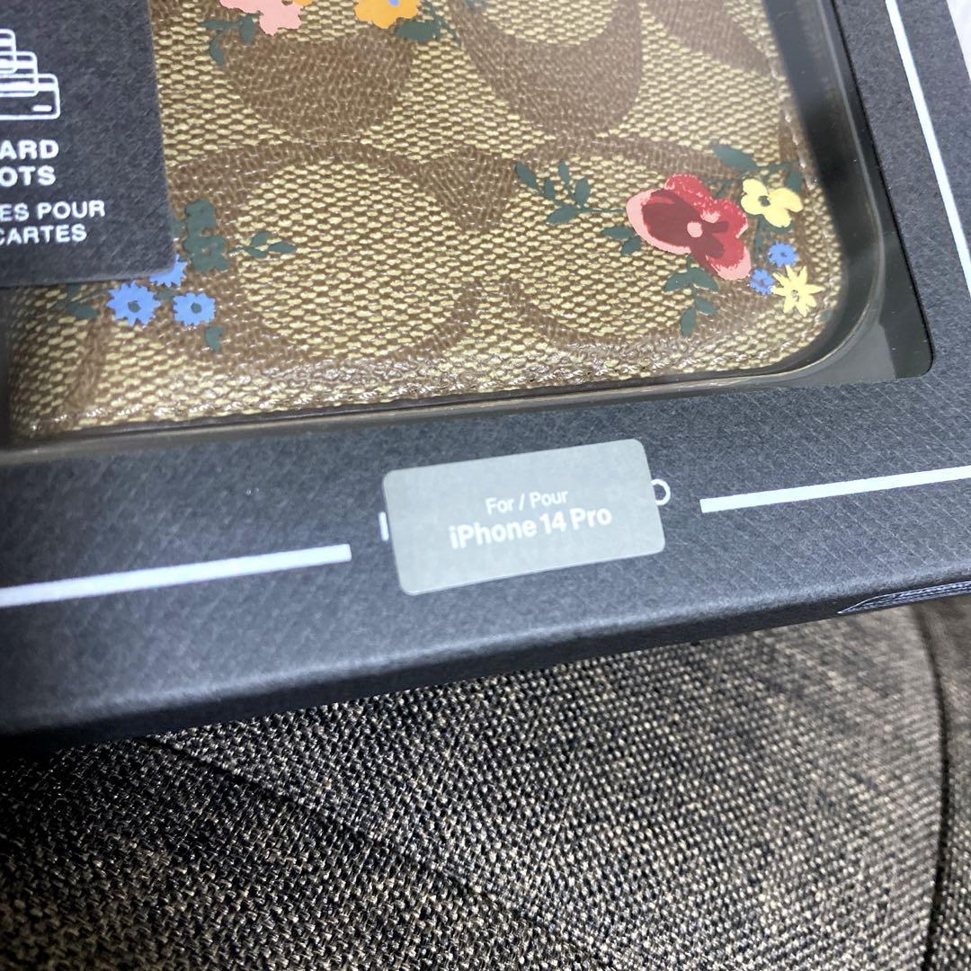 【未使用】COACH iPhone 14 Pro ケース シグネイチャー 花柄
