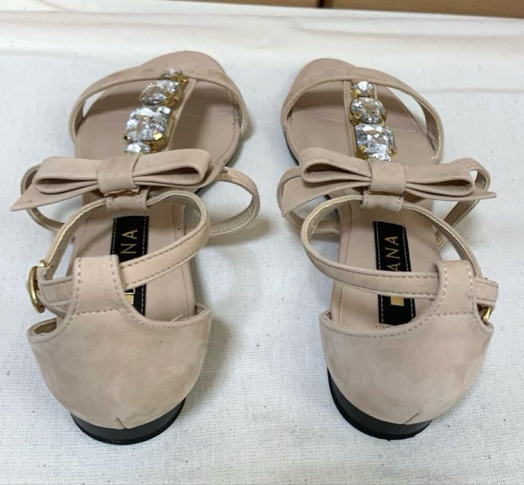 pretty ballerinas リボン付きストーン装飾ベージュサンダル39