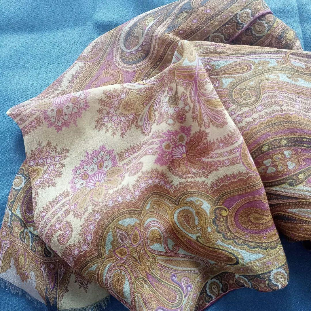 ETRO 100%シルク ペイズリー柄ストール