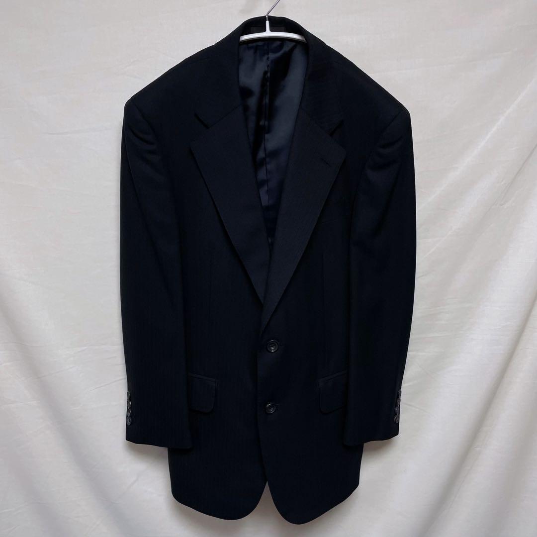 【美品バーバリーロンドンSUPER100S'】セットアップ3ピーススーツ上下黒