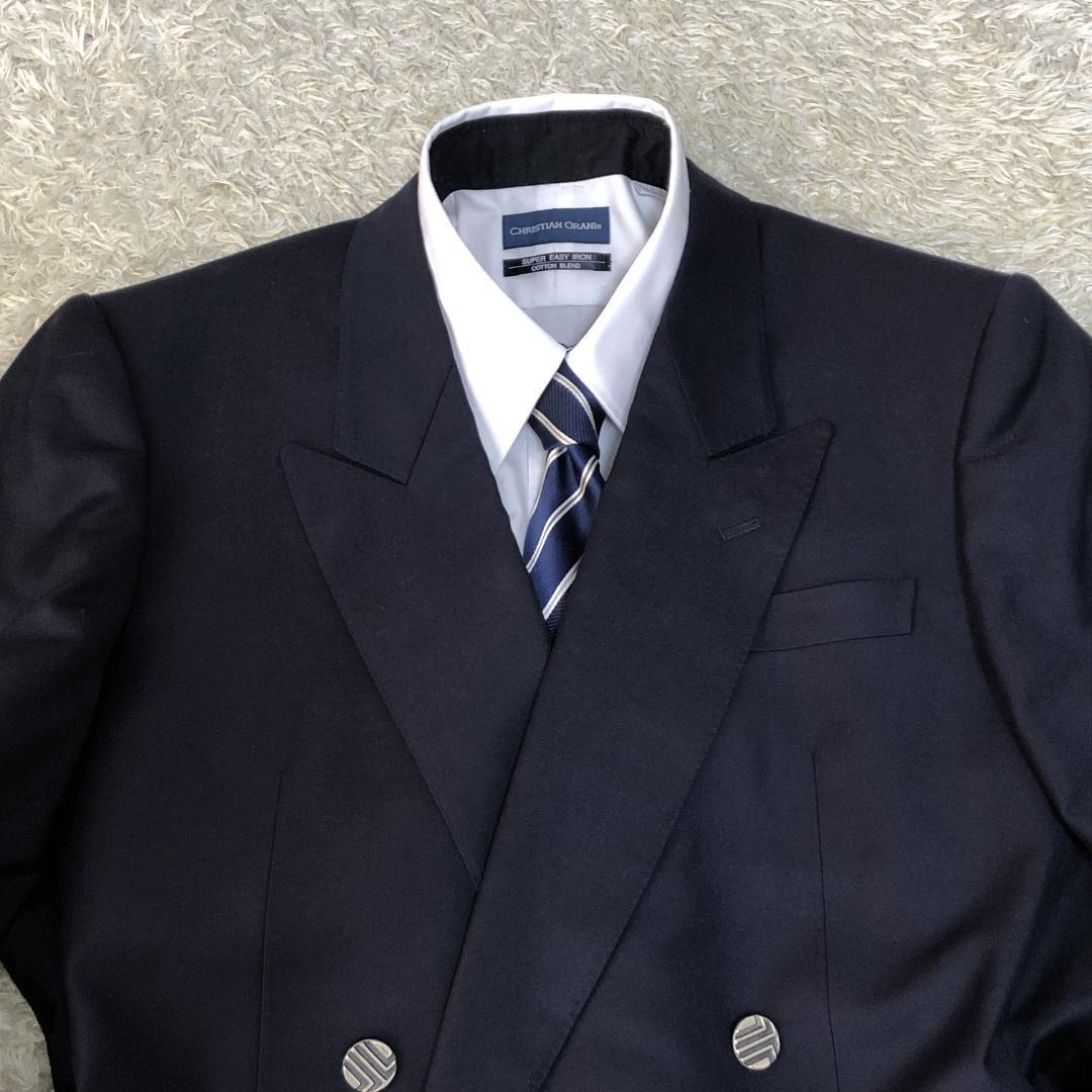 【美品】LANVIN ランバン ダブル スーツ上下 セットアップ 背抜き 春夏