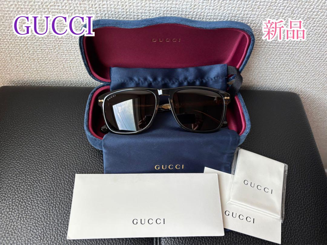 新品 GUCCI グッチ サングラス クリアブラウン ケース付 メンズ