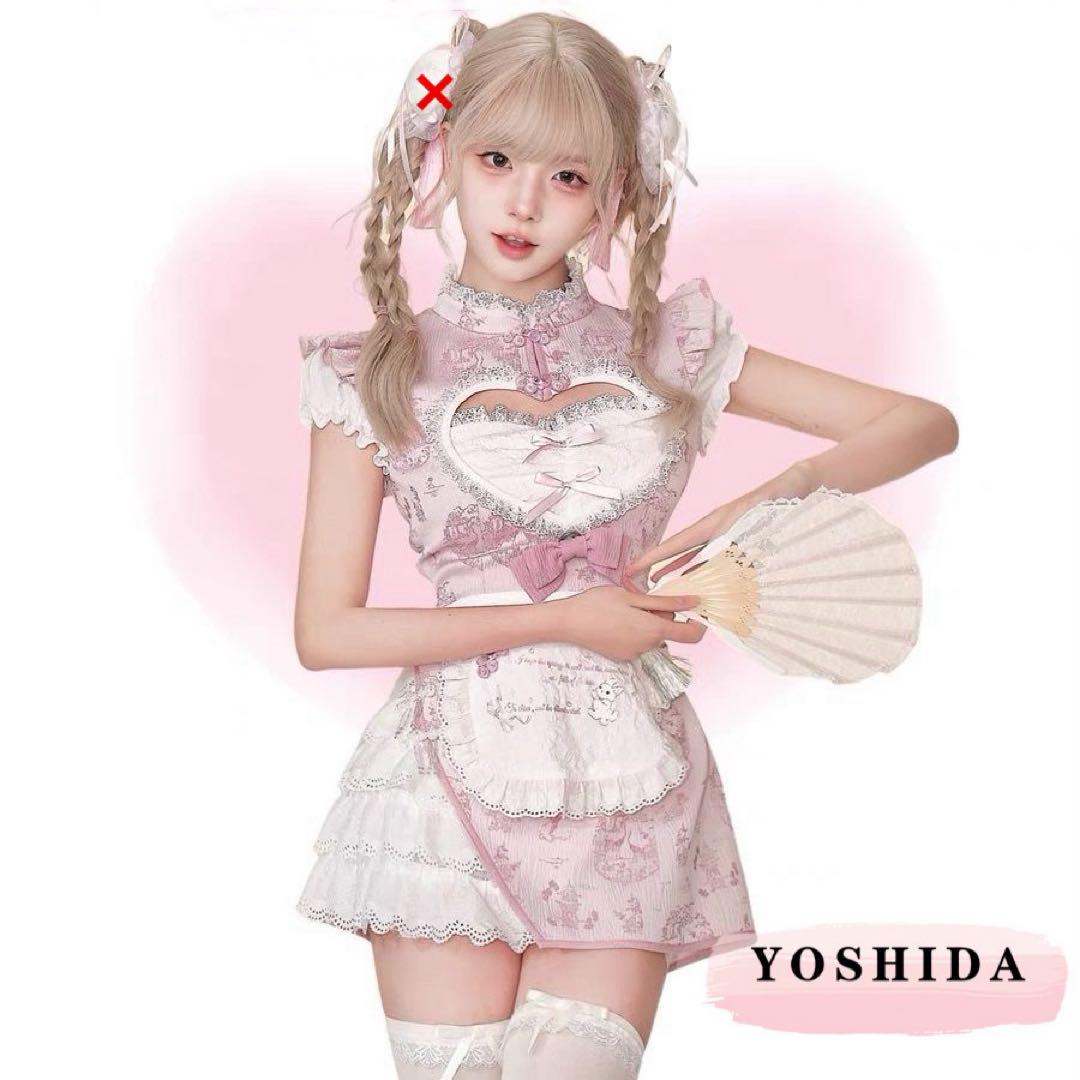 麗麗さま　専用 7/1再入荷! ネックリボンフラワー総レースフリルAラインミニ