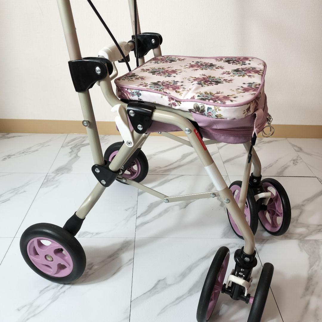 リッチェル アルキュート UL シルバーカー 花柄 座れる 手押し車