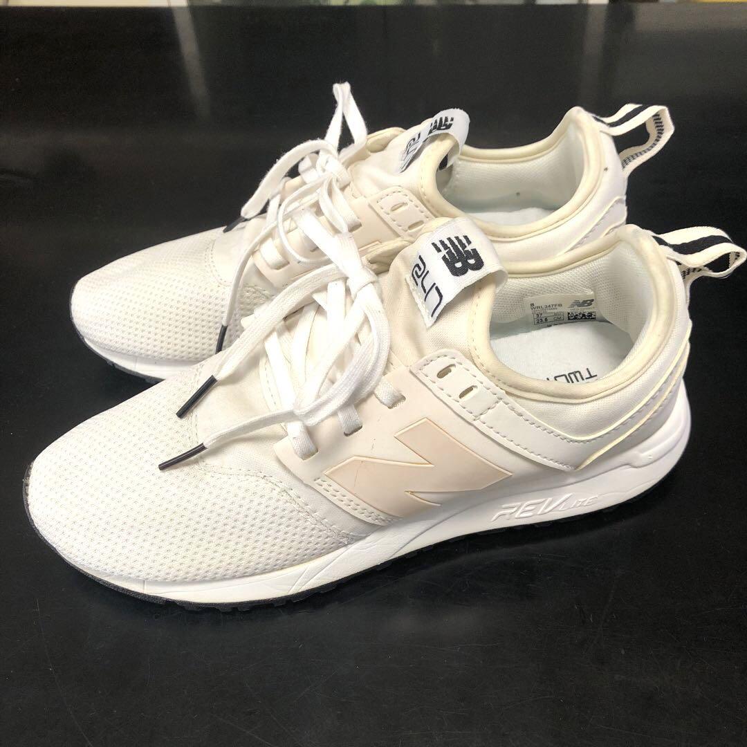 New Balance 】247 ホワイト スニーカー 23.5 メッシュ - メルカリ