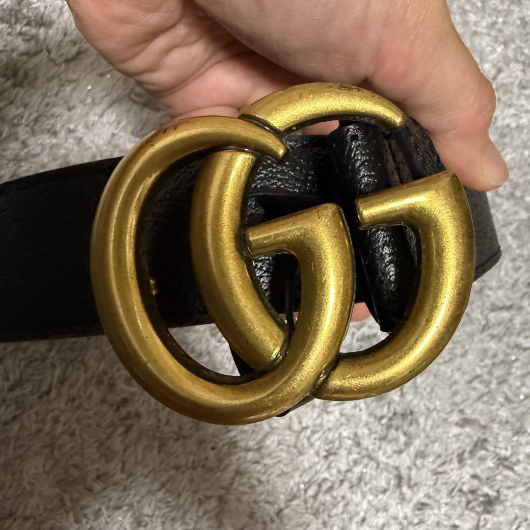 GUCCI ベルト マーモント レザー ブラック GG