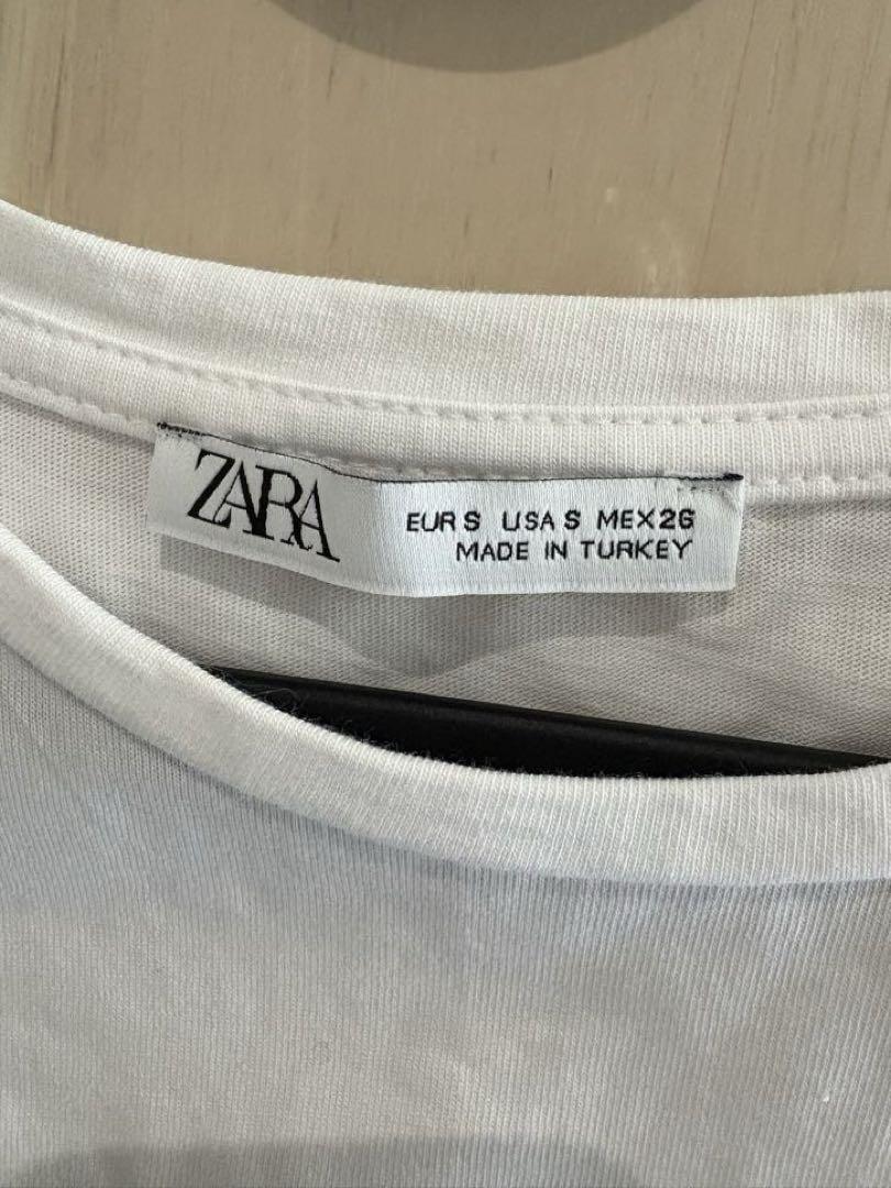 スペイン発送 ZARA ポケットTシャツ カジュアル ホワイト 最新作 ZARA ホワイト Tシャツ ポケット付き - メルカリ