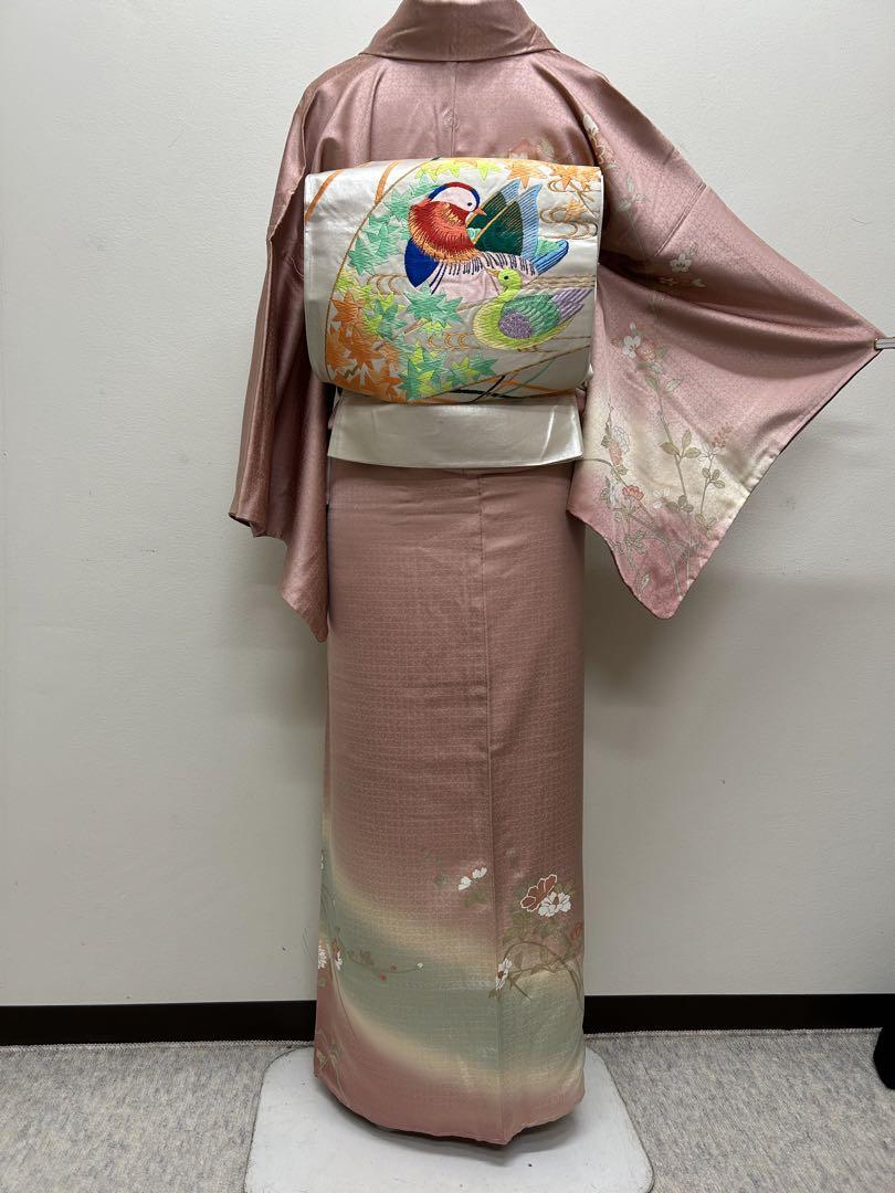 袋帯　袋帯　訪問着 6278❱ フルセット 訪問着 絞り 金駒刺繍 袋帯 帯揚げ 正絹 着物
