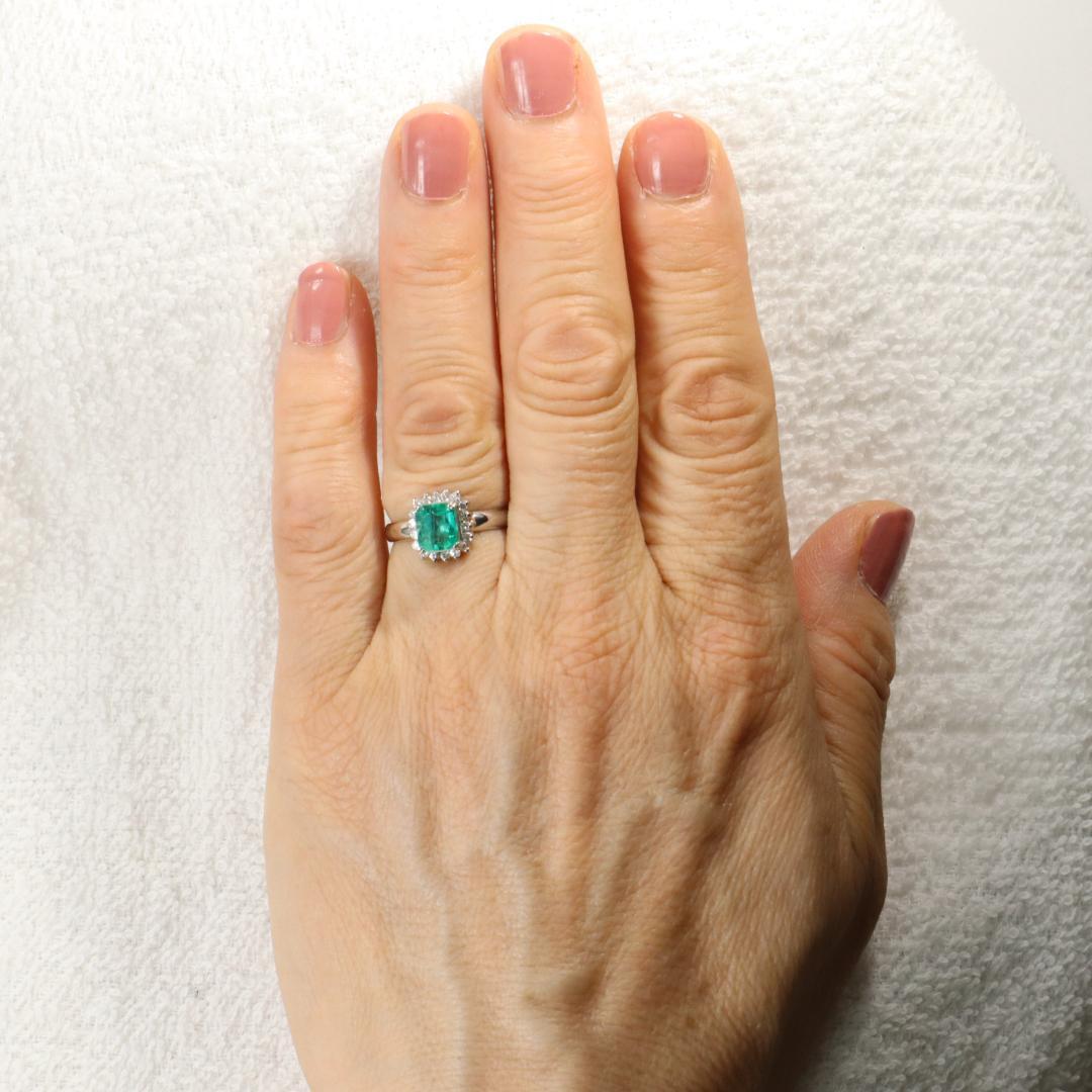 PTエメラルド1.24カラットダイヤモンド0.24カラットリングSize12.5 PTエメラルド1.24カラットダイヤモンド0.24カラットリングSize12.5