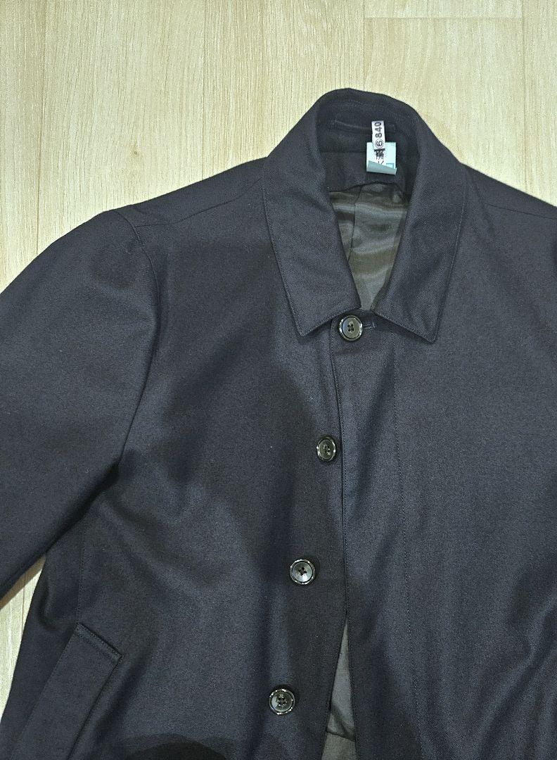UNITED ARROWS ウール布帛テンカラーコート ダークネイビー