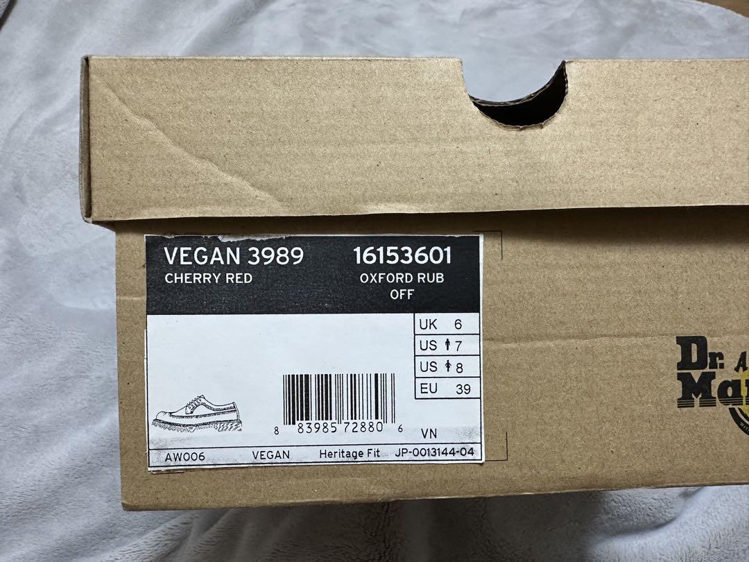 Dr. Martens VEGAN 3989 チェリーレッド UK6(25cm)