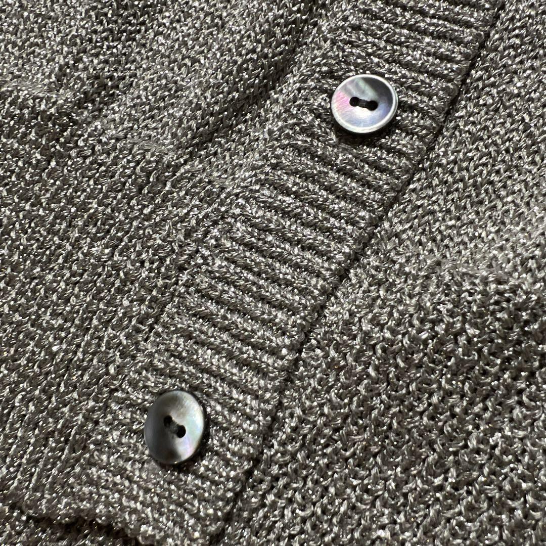 UNITED ARROWS シルバーラメ　ショート丈　半袖　カーディガン