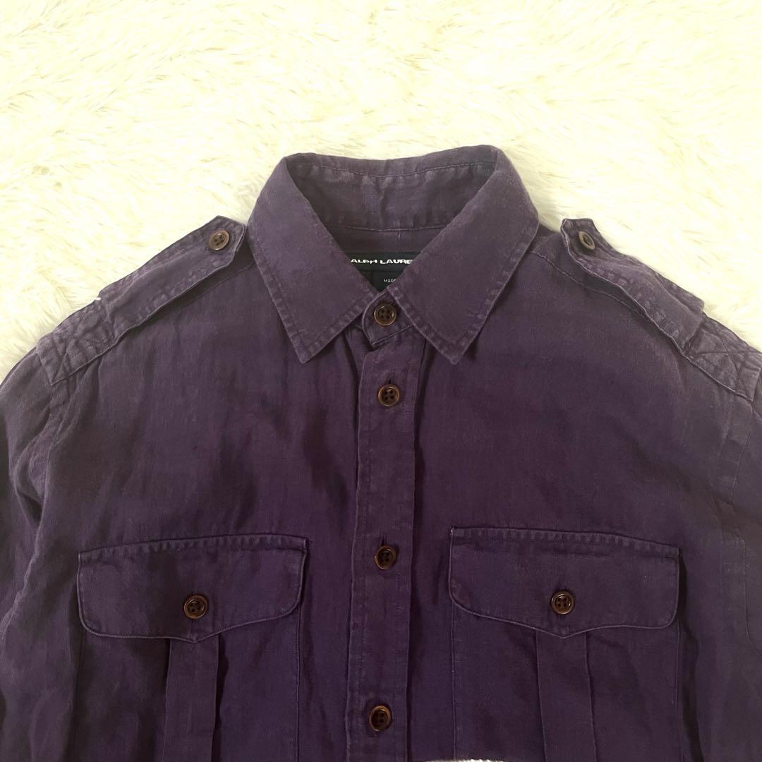 当店在庫してます！ Ralph Lauren ラルフローレン スポーツ リネン シャツ 長袖 紫 L トップス