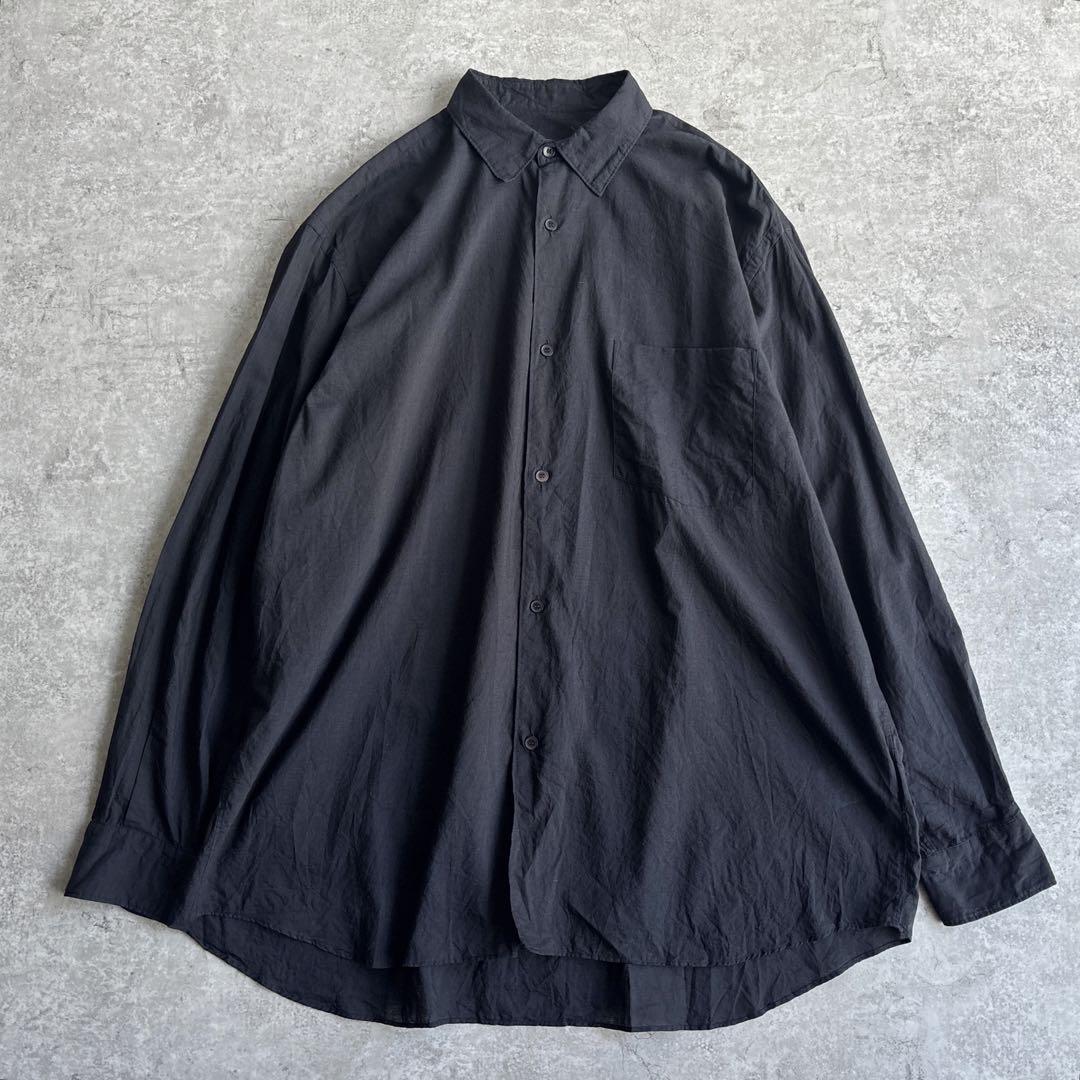 極美品■ COMOLI【4】KHADI コットン コモリシャツ 黒 24ss