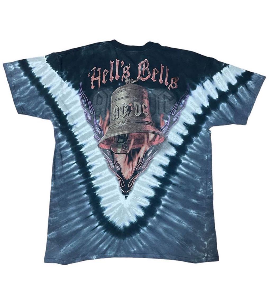 【00's AC/DC】 Tシャツ liquid blueボディ TIE DYE