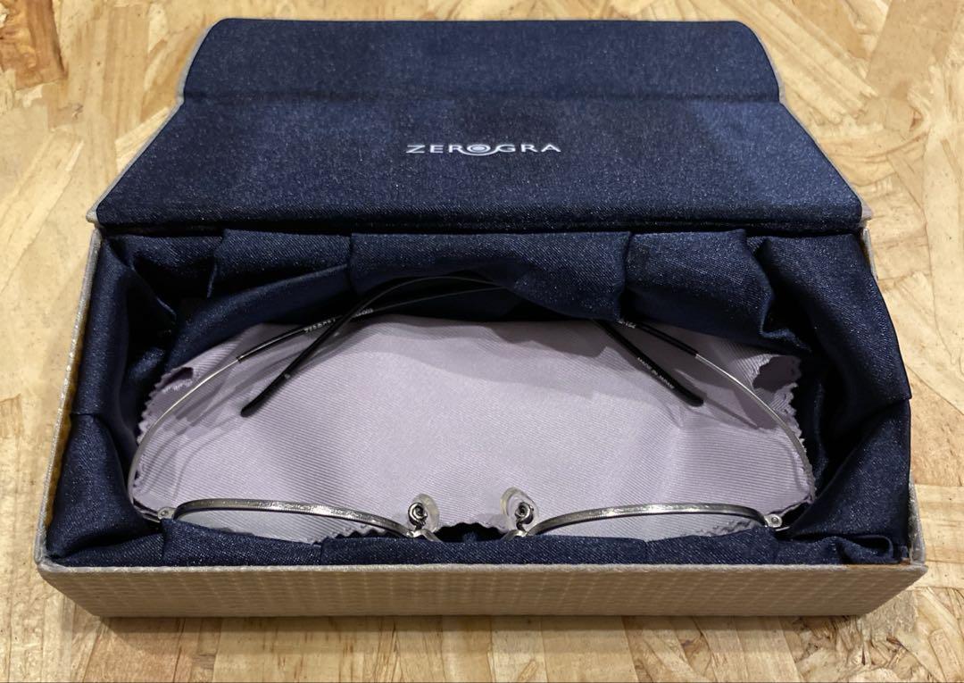 【美品】眼鏡市場 ZEROGRA 003 眼鏡 鯖江 シルバーオーバル型メガネ