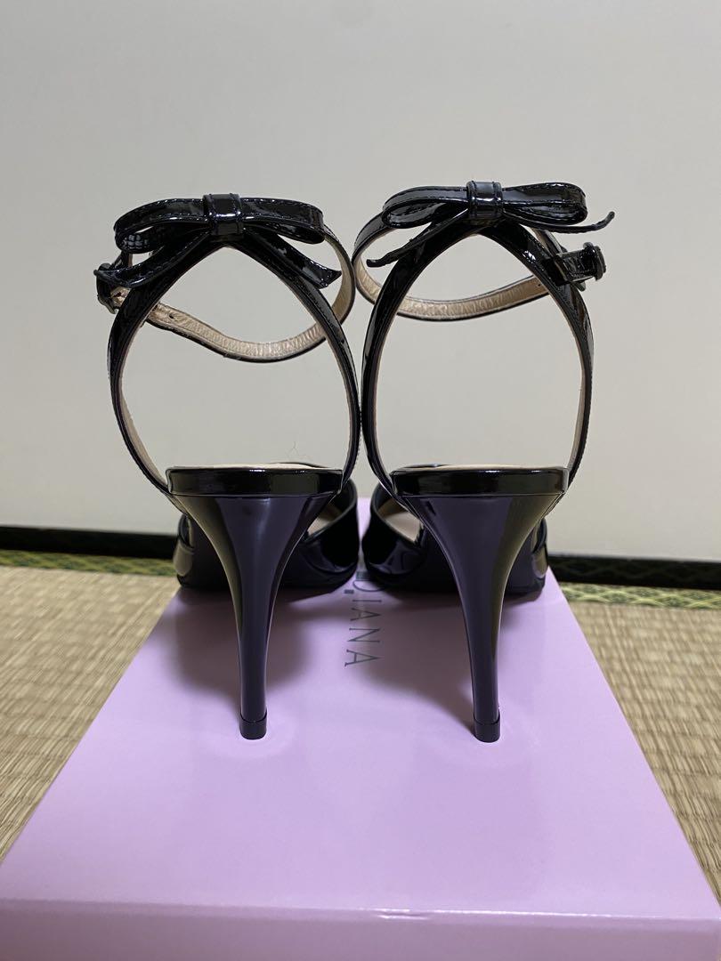 ♡美品♡ブラック　エナメル　パンプス　アンクルストラップ　サンダル　23cm