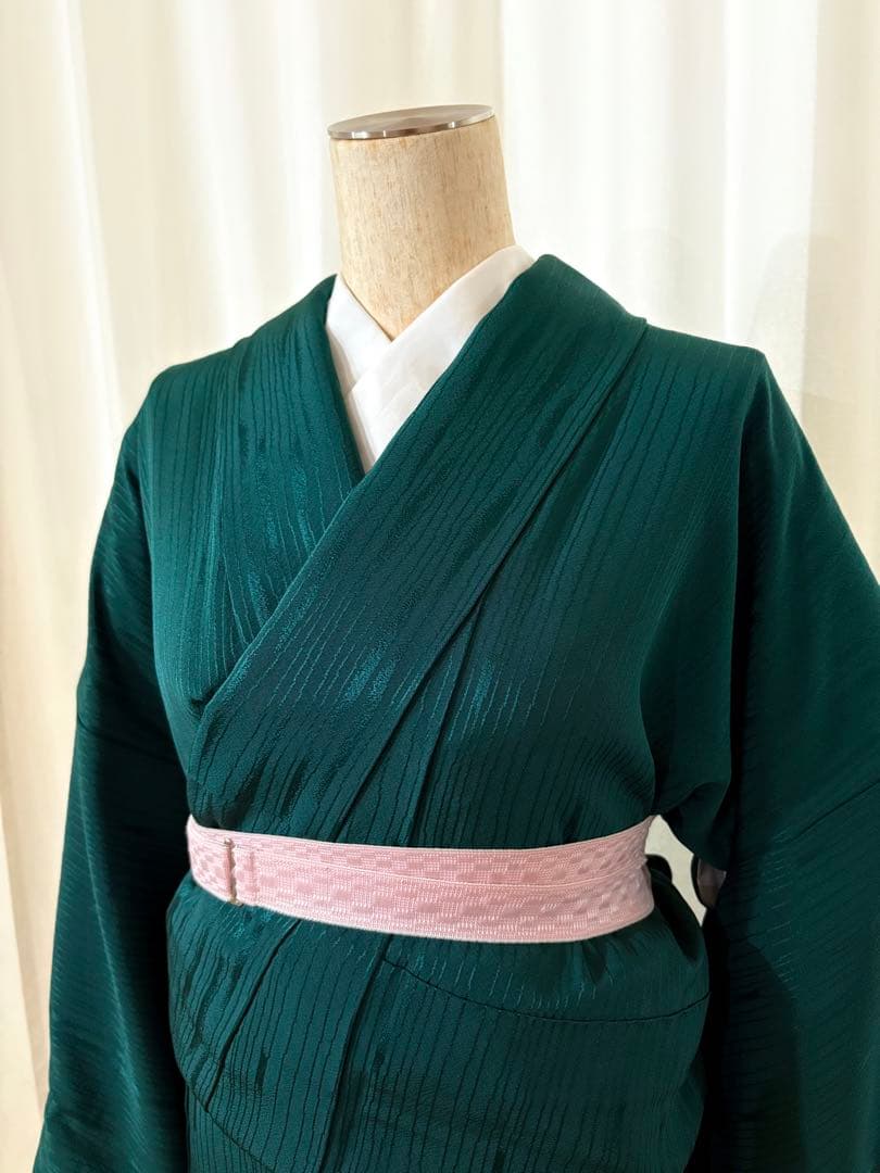 ドレス色無地 正絹 緑色 ドレス色無地 正絹 緑色