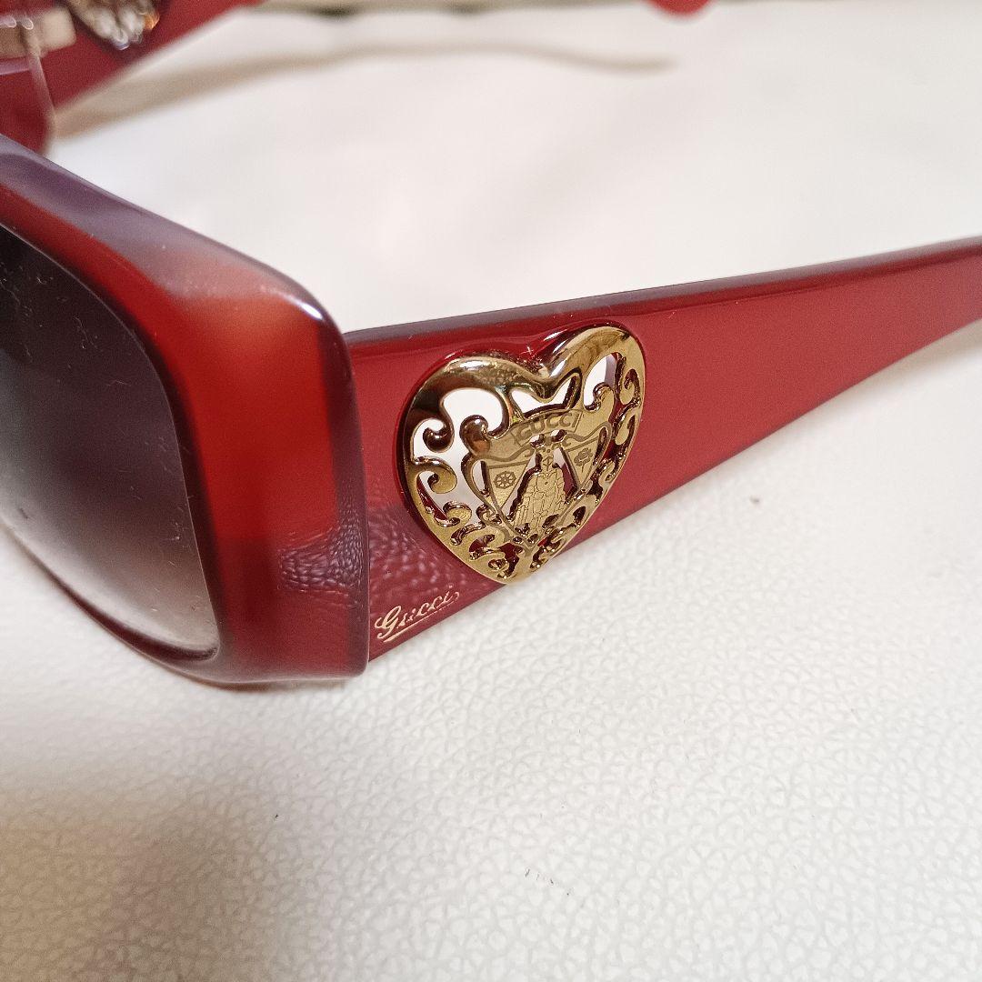 美品【GUCCI グッチ】クレストハート サングラス GG3067/F/S 赤