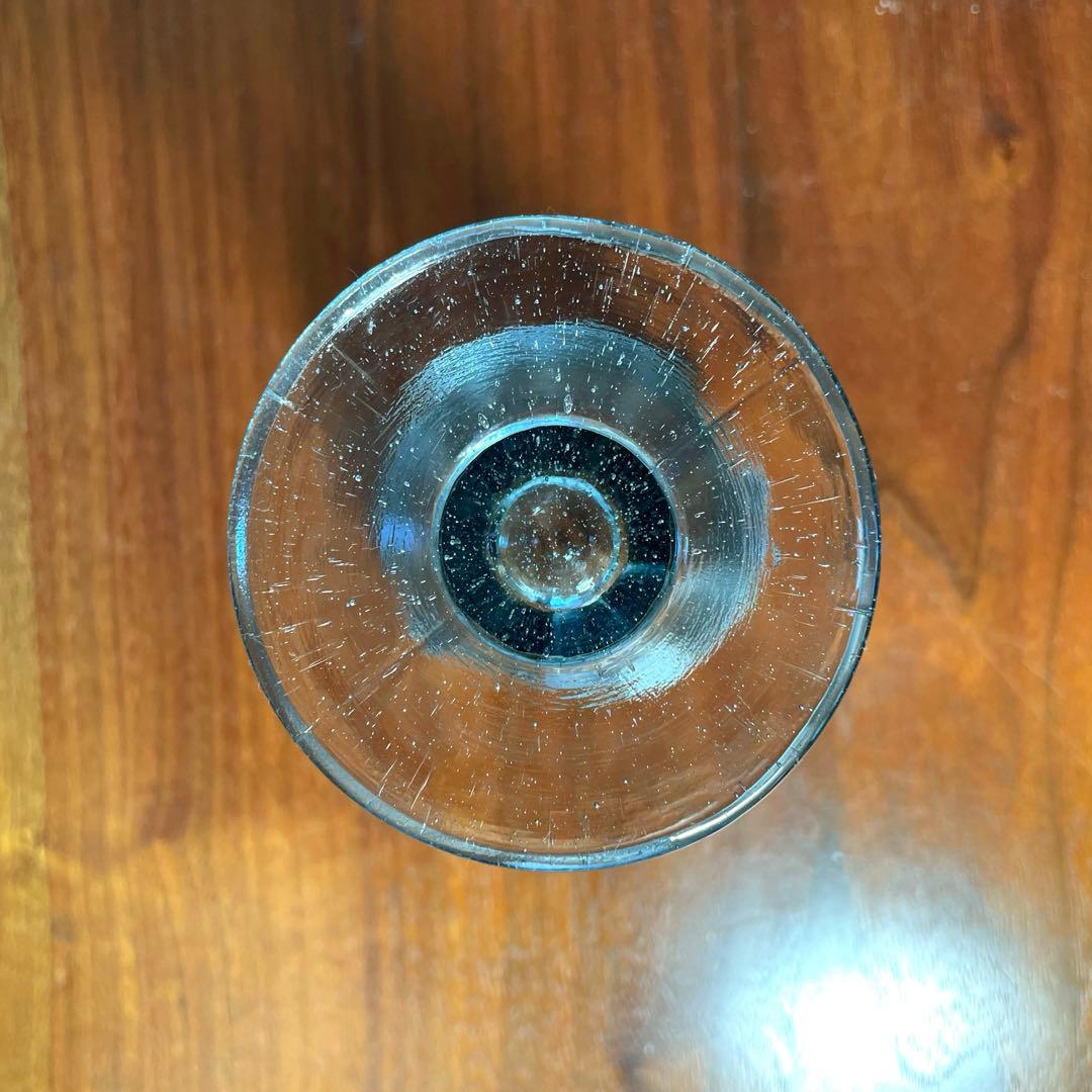 【レトロガラス】気泡の入ったグラス　輪文様　ビアグラス　パフェグラス　5脚