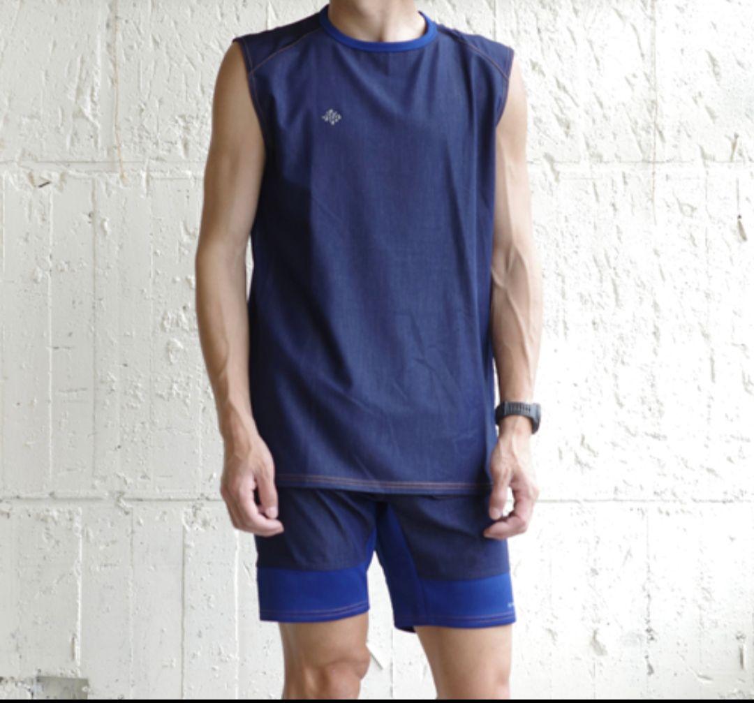 ウォーキング・ランニングウェア RYOGEN DENIM FRENCH SLEEVE TEE INDIGO L
