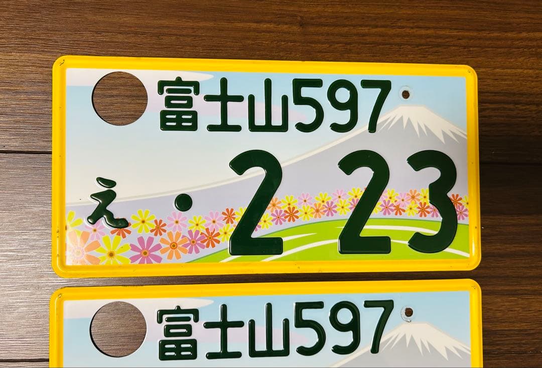 富士山 デザイン ナンバーフレーム 軽自動車 ご当地目立った傷や汚れなし BRIGHTFACE_UK